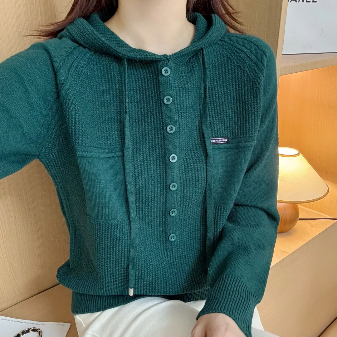 785#新款时尚针织衫连帽宽松打底衫女士洋气上衣704