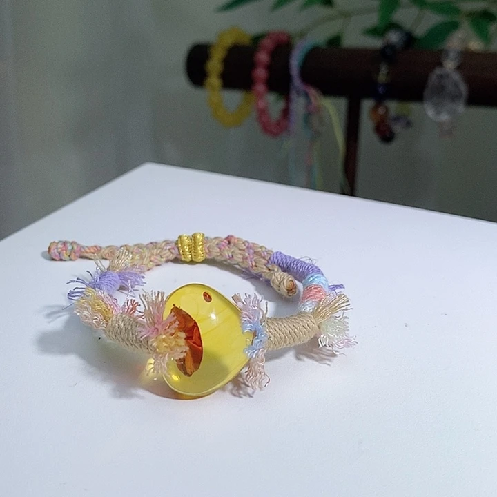 手链琥珀（花珀）未镶嵌单圈花珀
