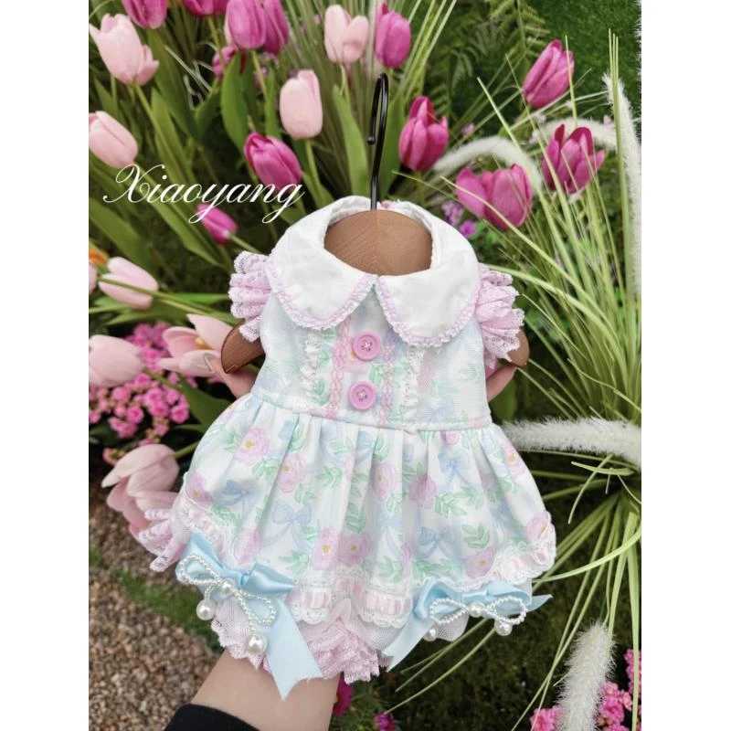【小羊家】春款莫奈花园公主蓬蓬裙宠物马尔济斯西施比熊