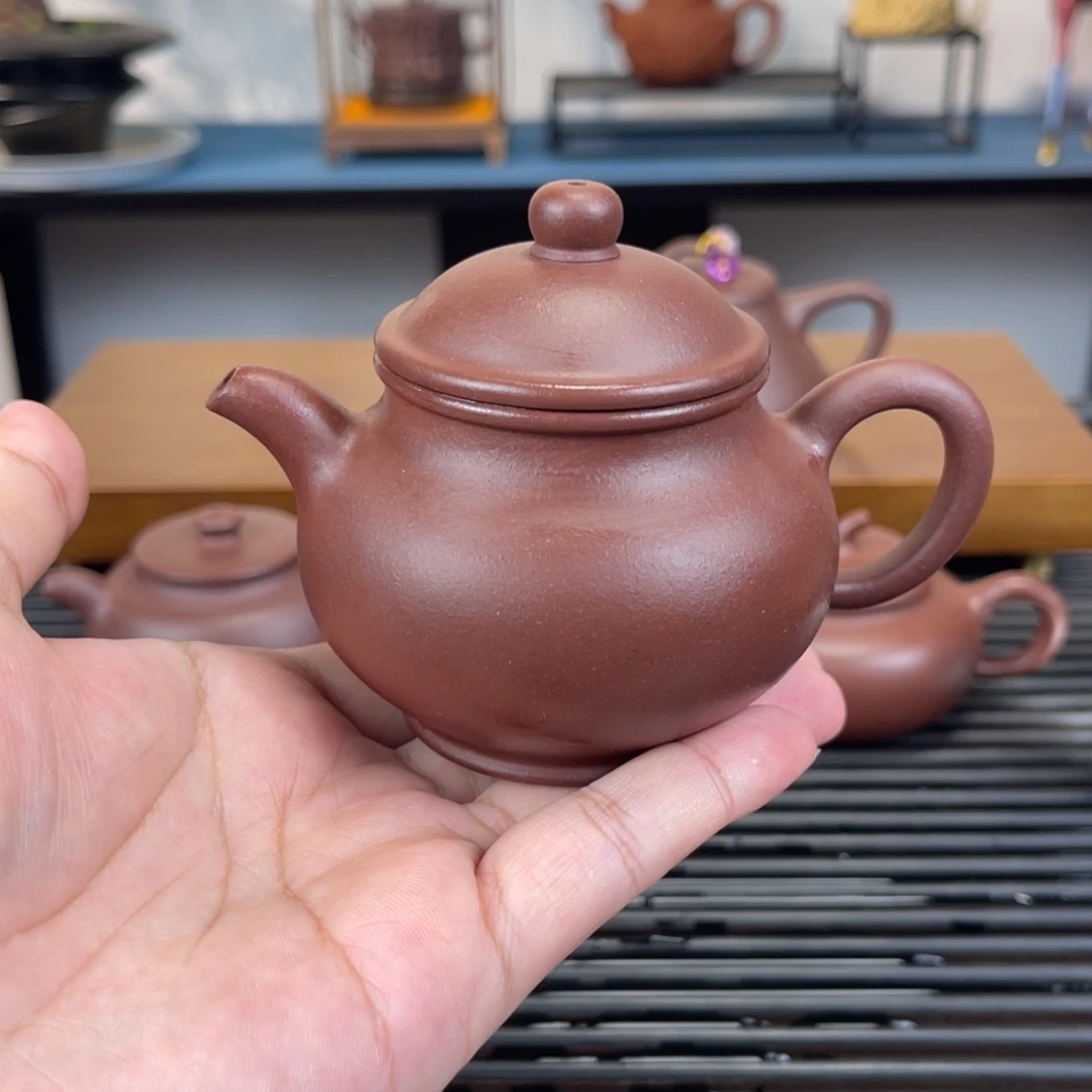 紫砂茶壶150毫升半手工紫泥潘壶
