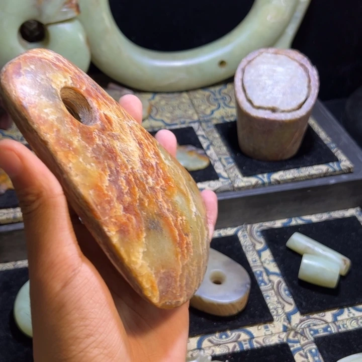 用***5玉玉摆件斧子器形