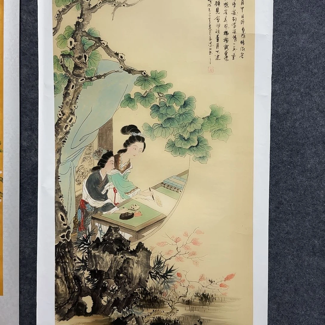 国画作品小姐姐放漏中