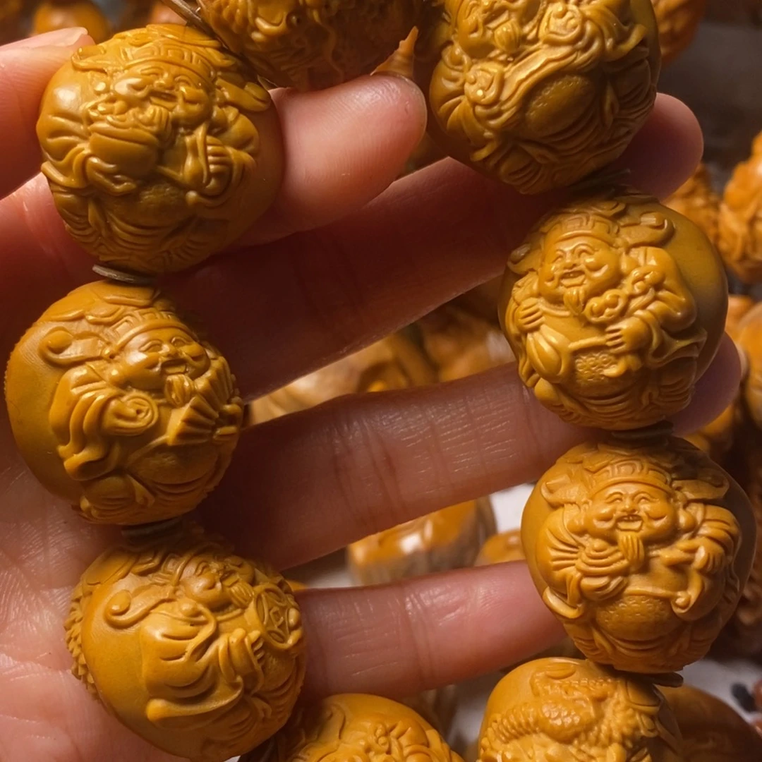 乾***隆橄榄核手串/手链九龙大财神