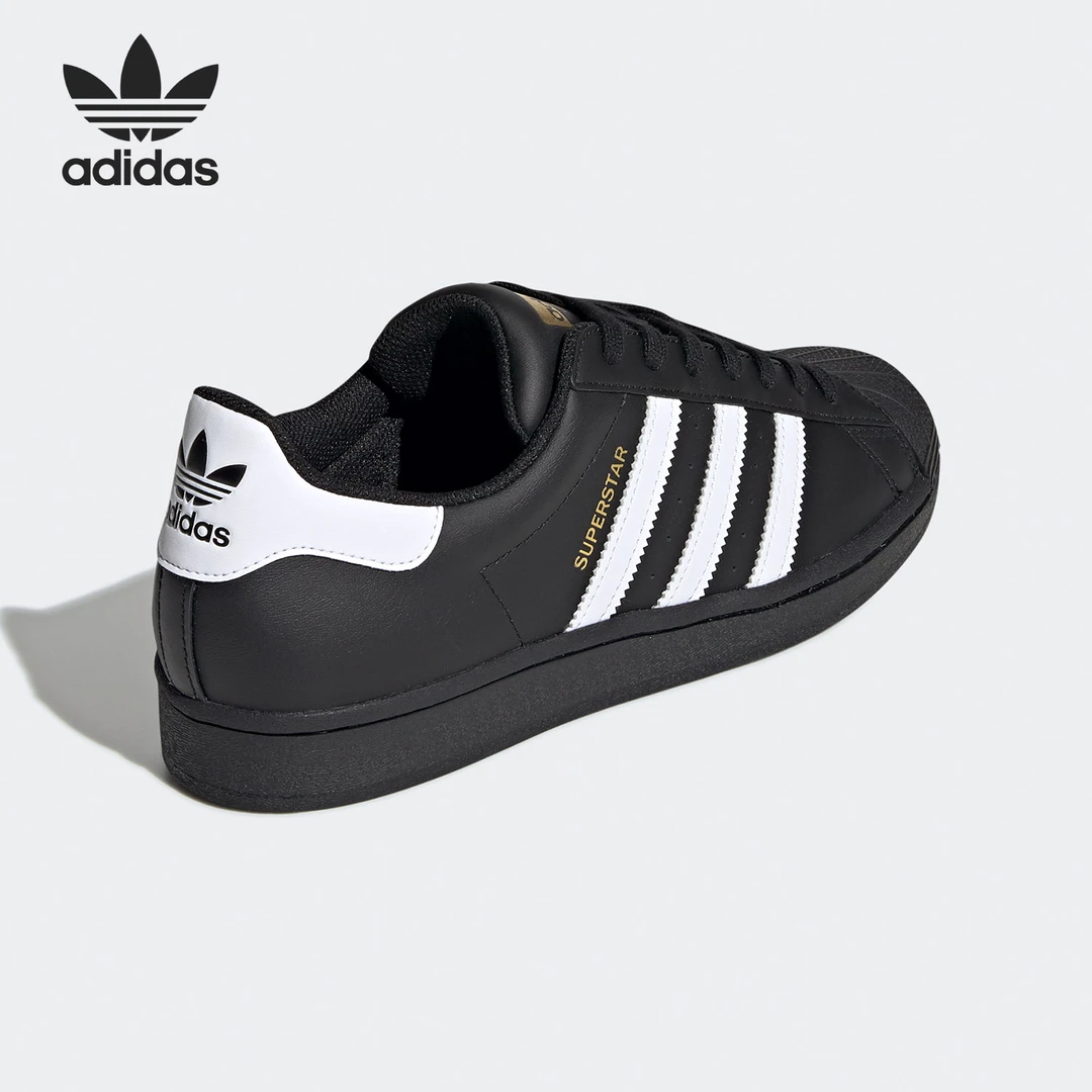 Adidas/阿迪达斯正品男女黑白贝壳头经典金标运动板鞋EG4959