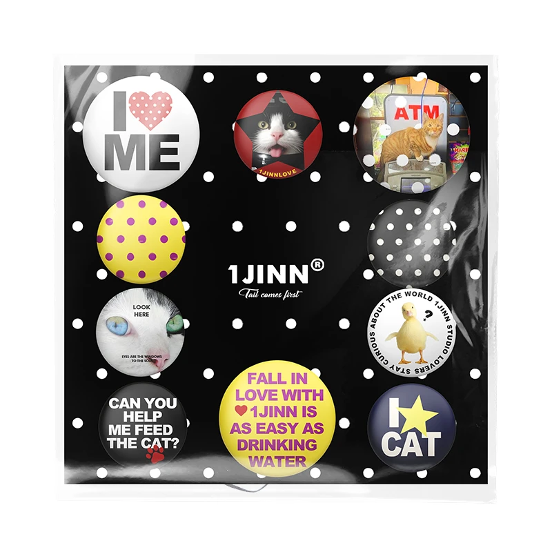 1JINN STUDIO 猫狗爱个性印花徽章套装