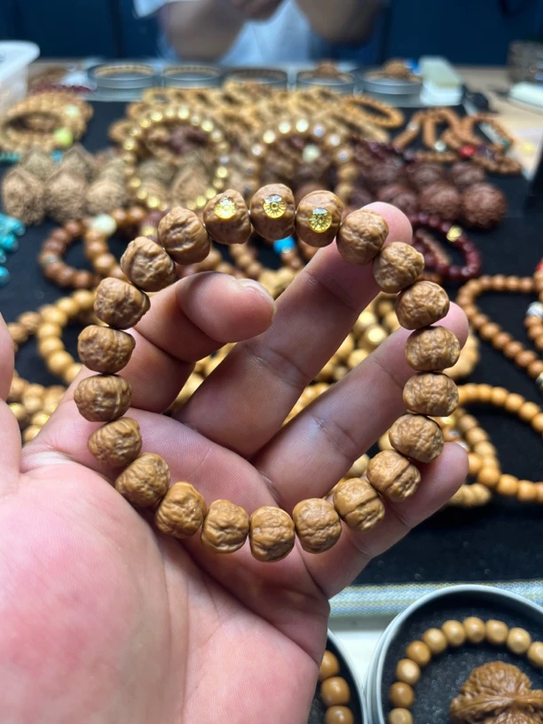 原皮原色 猴头核桃 精工雕刻蛤蟆头手串 三标款