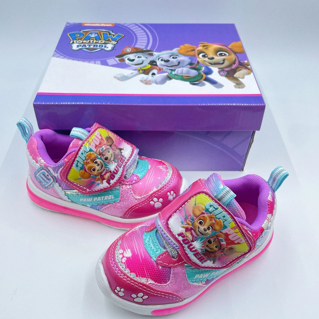 日单现货汪汪队阿奇天天毛毛童鞋男童鞋女童轻量运动鞋发光鞋闪灯