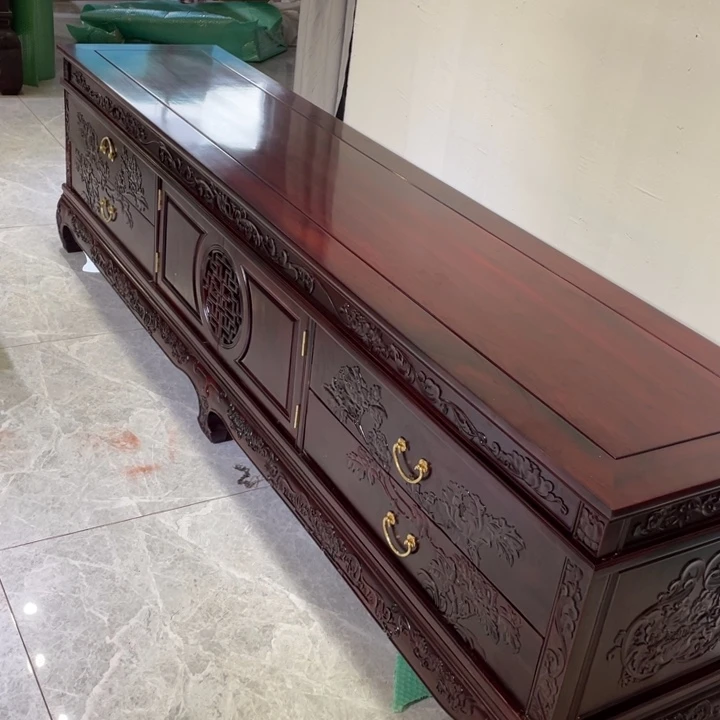 荷***鲤黑酸枝木类柜类家具非洲酸枝电视柜