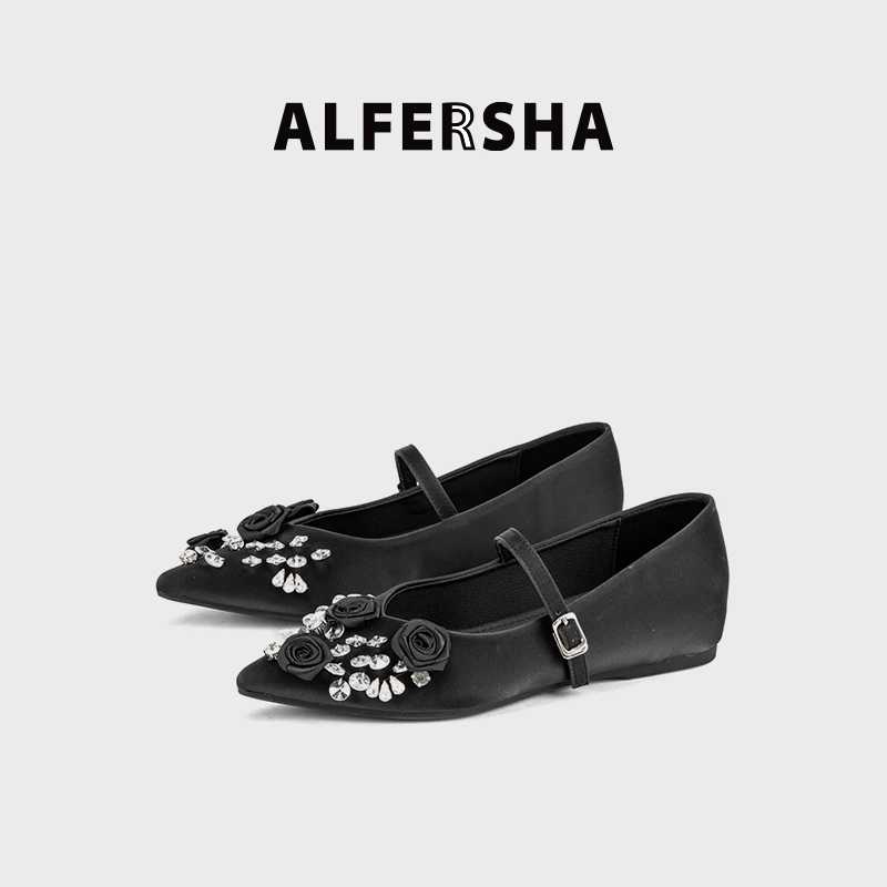 阿芙莎/ALFERSHA手工鞋111A9经典款百搭款重工尖头单鞋B