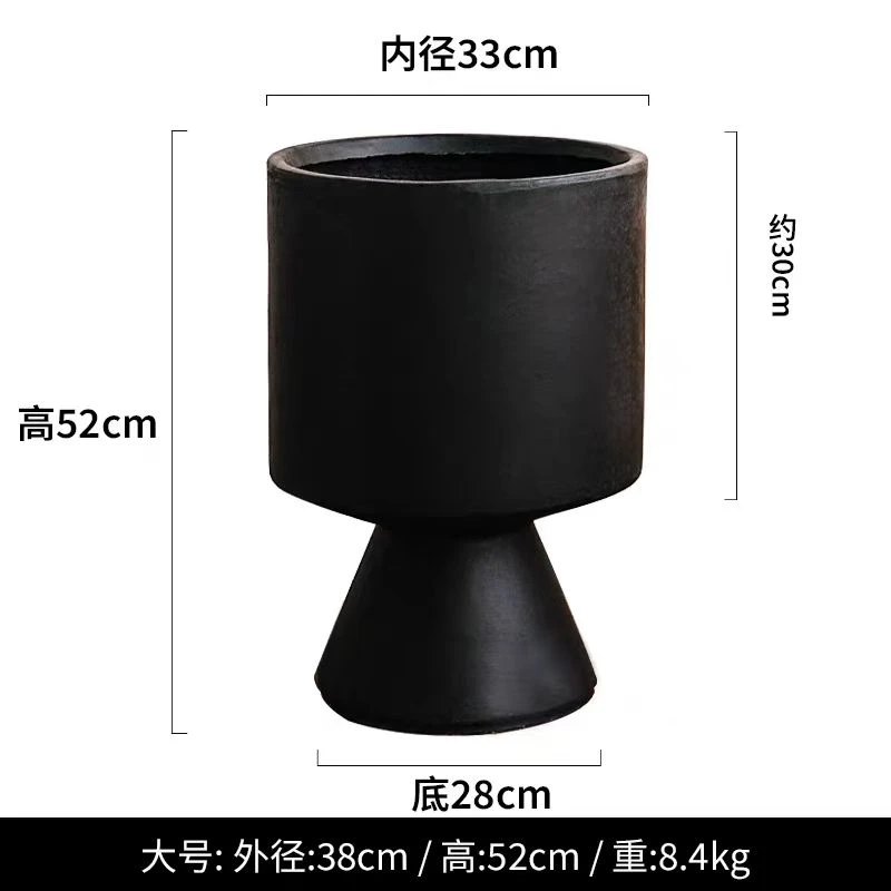 酒杯镁泥艺术花盆 透水透气适配鸭脚木 南天竹 等造型绿植