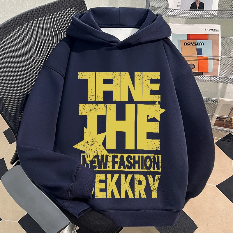 jtrt创意设计感字母印花宽松无口袋连帽卫衣男女士秋冬季潮牌外套