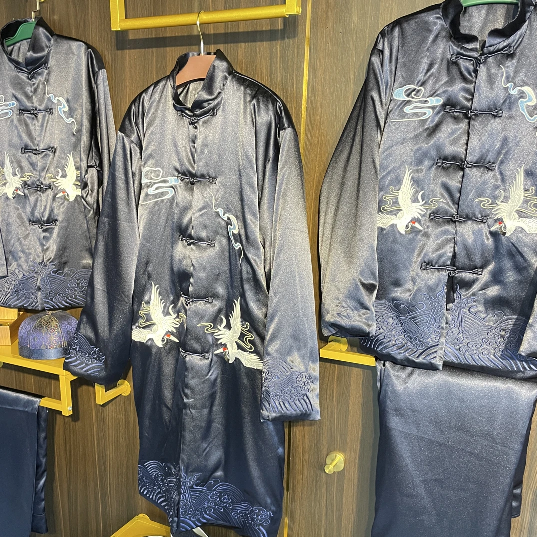 男款高档苏绣7件套礼服爸爸祝寿礼服套装全套 冲喜寿服寿衣