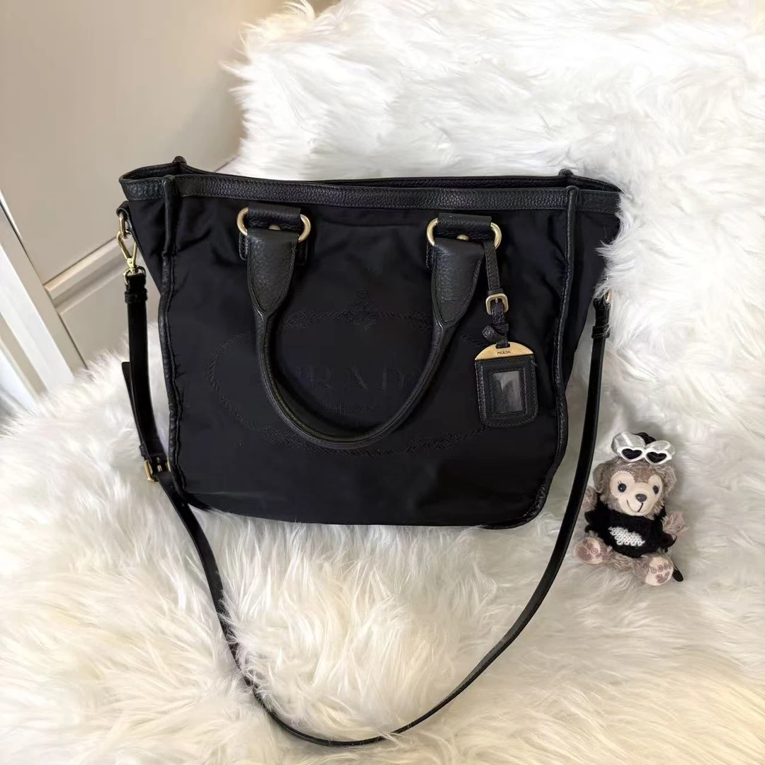 95新 Prada/普拉达 95新prada尼龙手提斜挎包98459863