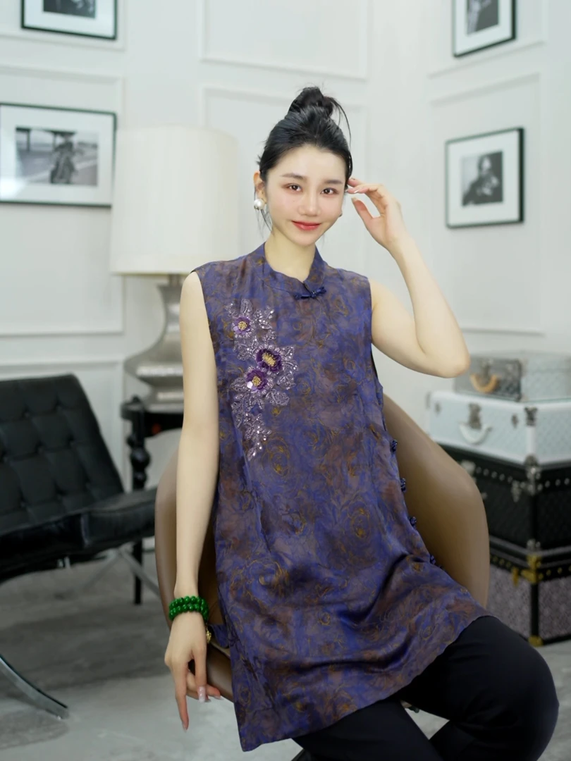 Betty Bairn【香云纱.永生花】19姆米无袖连衣裙25B-BW10289