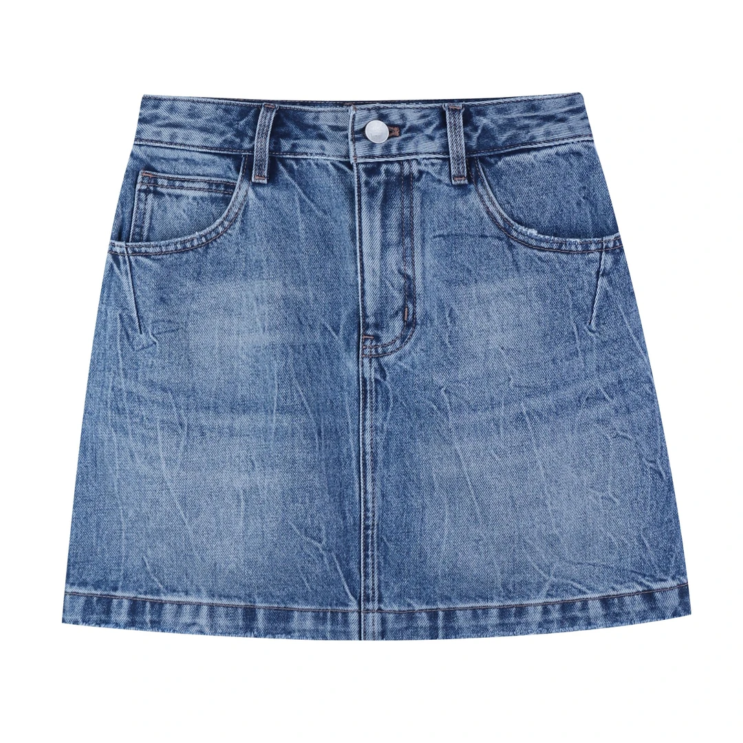 佳垚【海月】2025春季无弹四分牛仔半身裙#AB5579