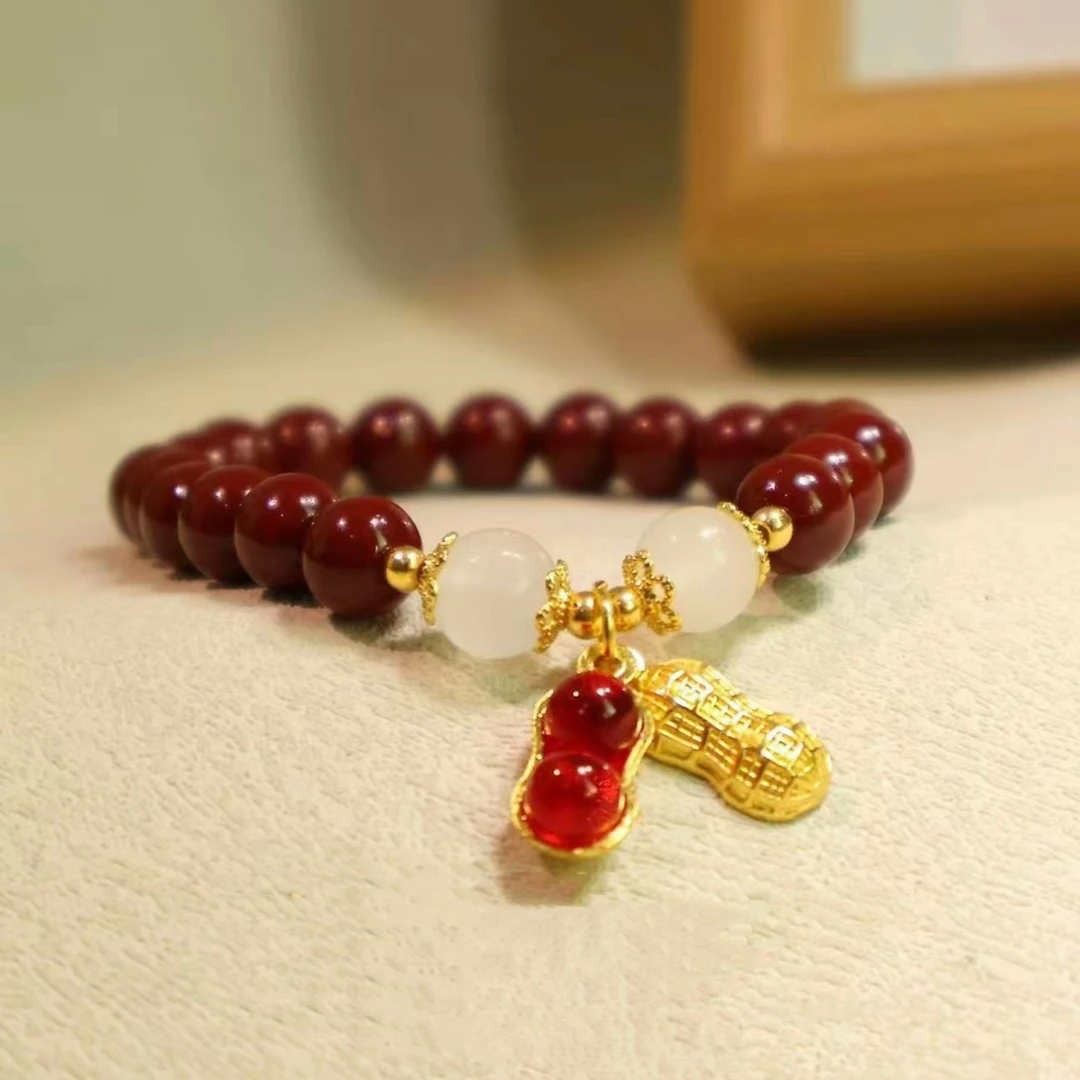 朱砂单圈 A226 精美手串 高端文玩手串 挂件 -（无礼盒）