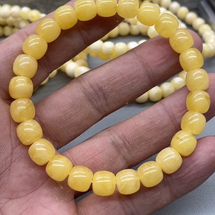 琥珀未镶嵌裸石手串