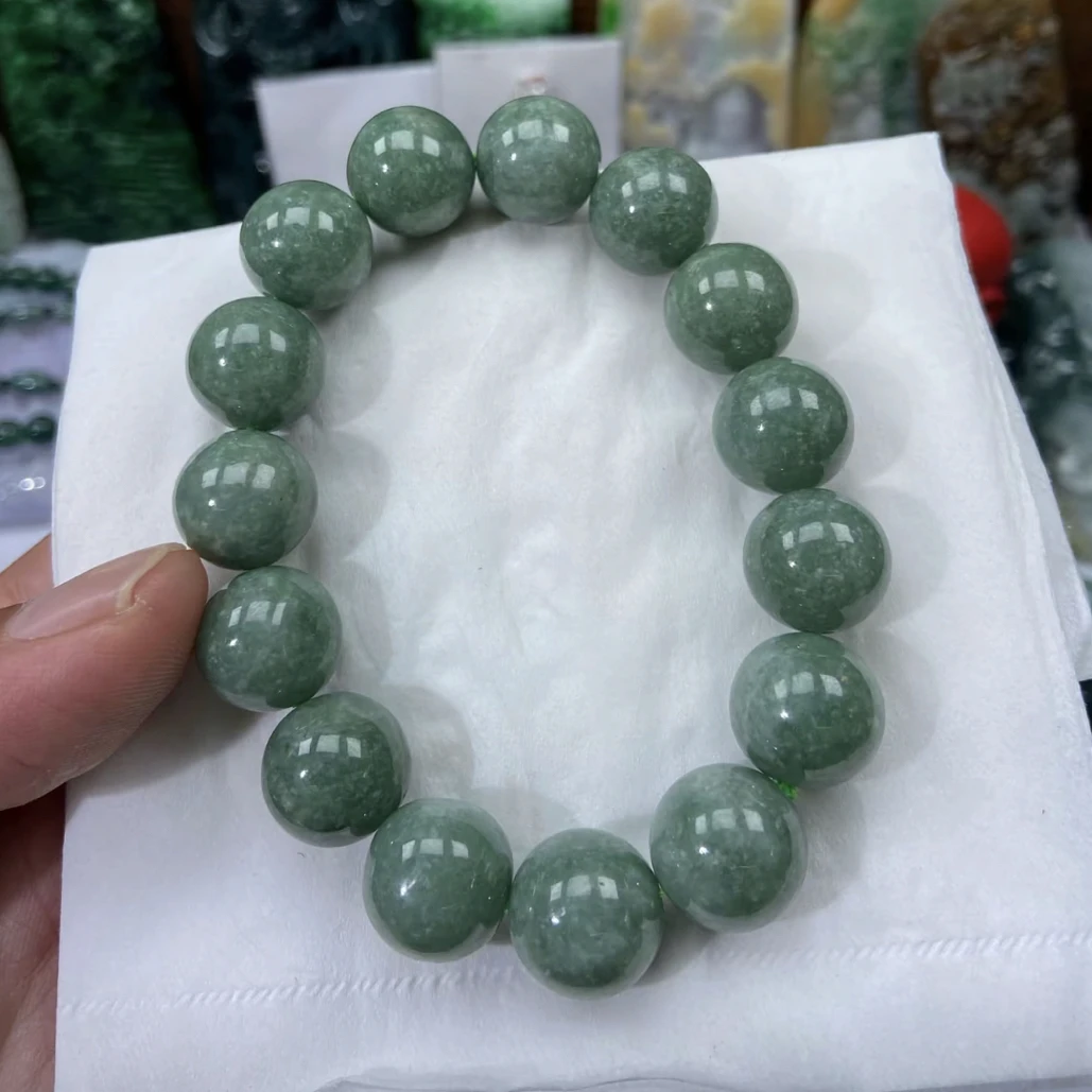 天然翡翠手串卡13左右天然翡翠A货手链支持官方检测