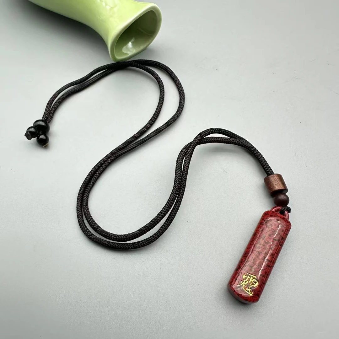 含辰砂工艺品JT186-晶体砂雕刻无事牌吊坠