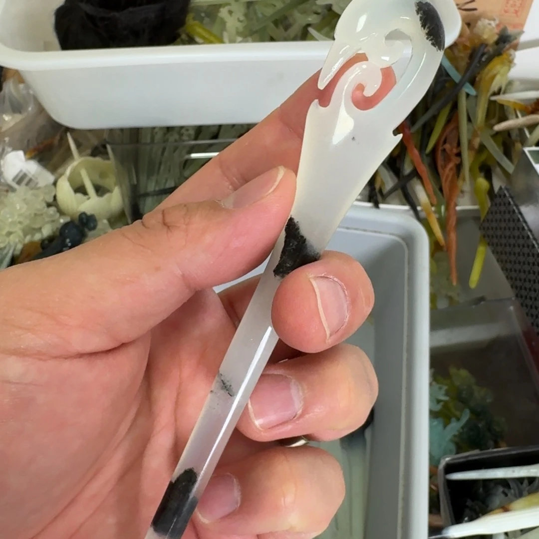 岫玉未镶嵌发饰明君玉簪就是好看