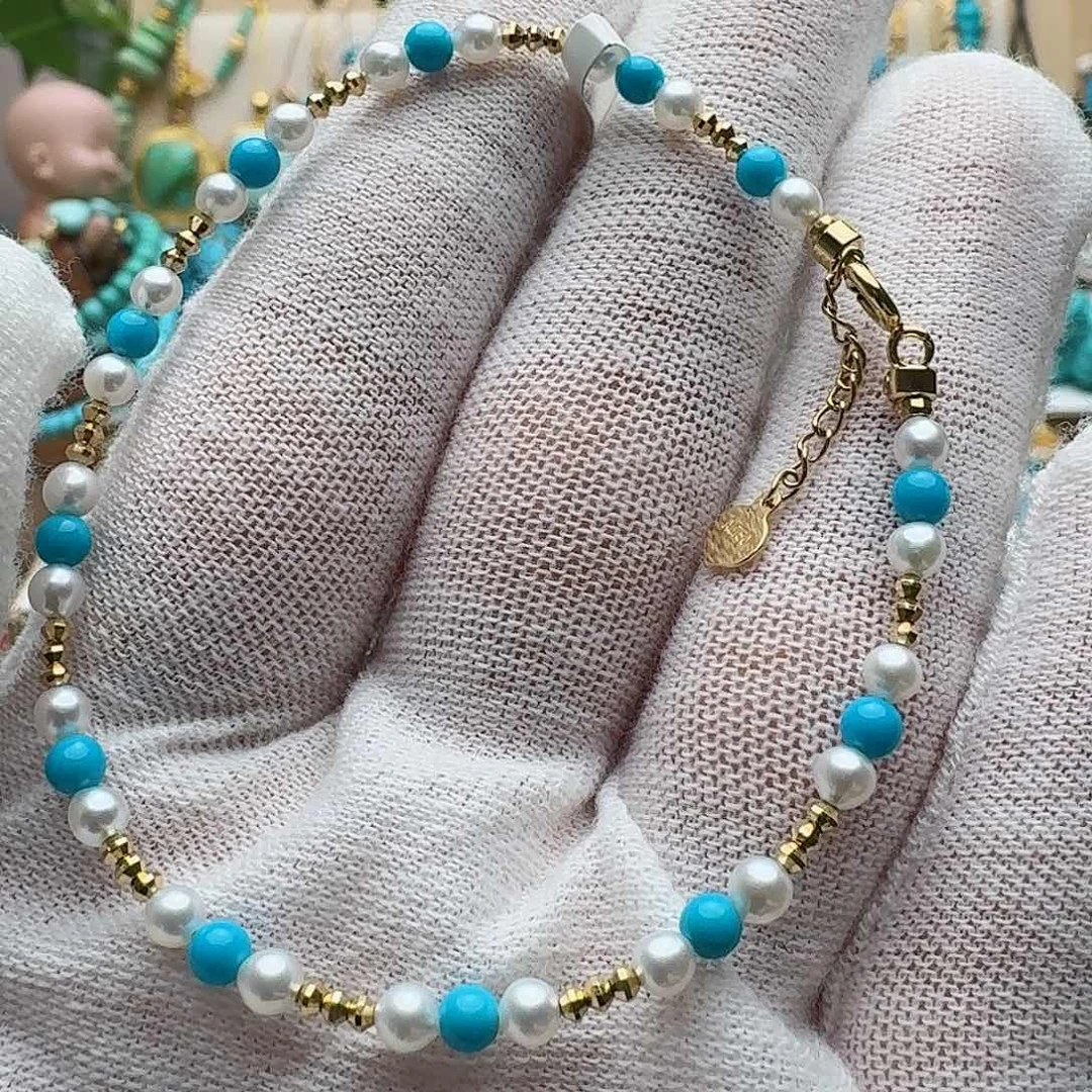 绿松石珠宝奇石18K金镶嵌