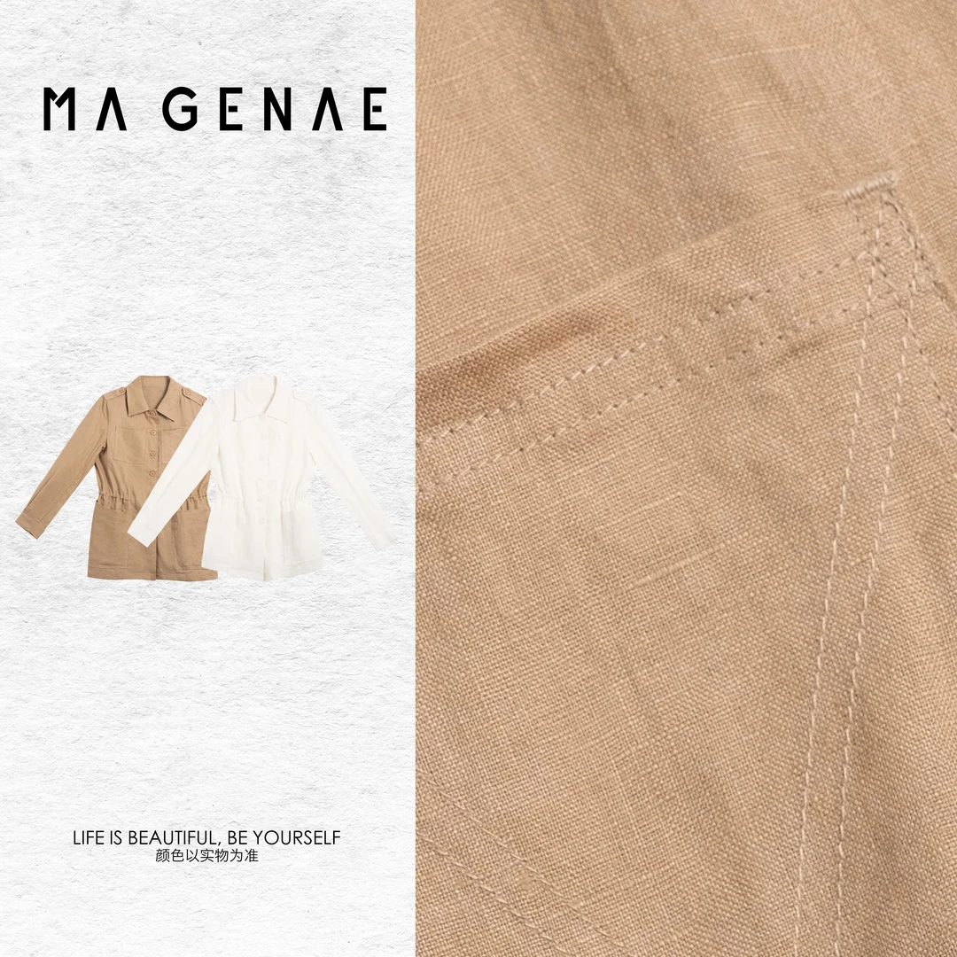 小小【低调老钱】100%亚麻收腰时尚气质亚麻长袖衬衫LSS240232Y