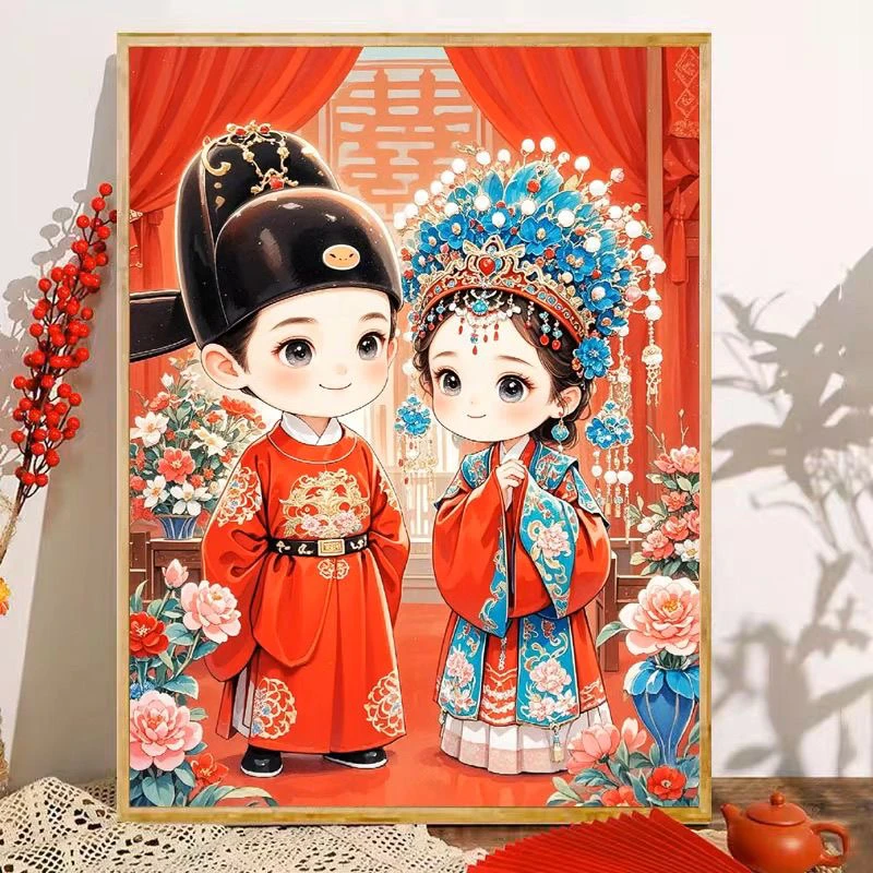 新款缘定三生十字绣01606中国风新婚手工diy结婚礼物手工自绣满绣