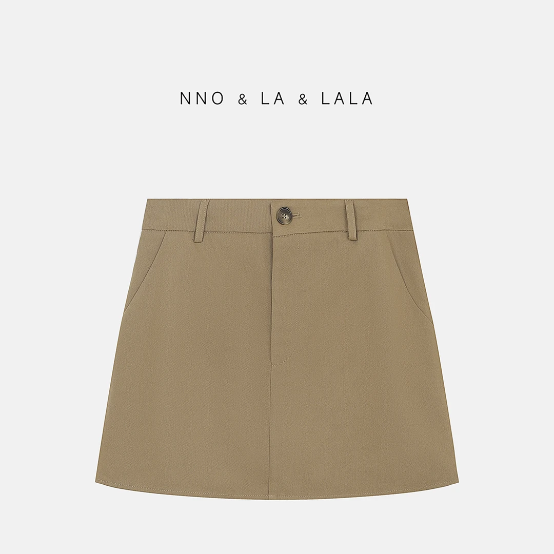 LA 实穿派 卡其色 A字半身短裙26488