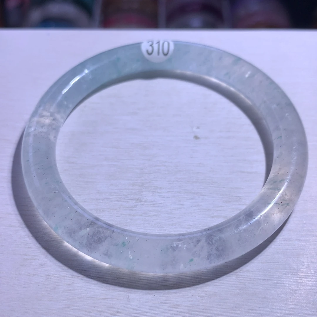 银S925镶嵌水晶手镯绿云母59圈310