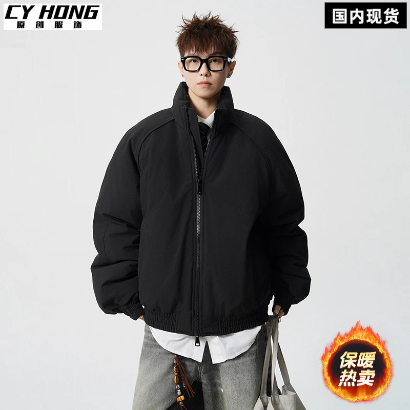 美式短款立领三防工装棉服男士冬季加厚保暖抗寒飞行夹克棉衣外套