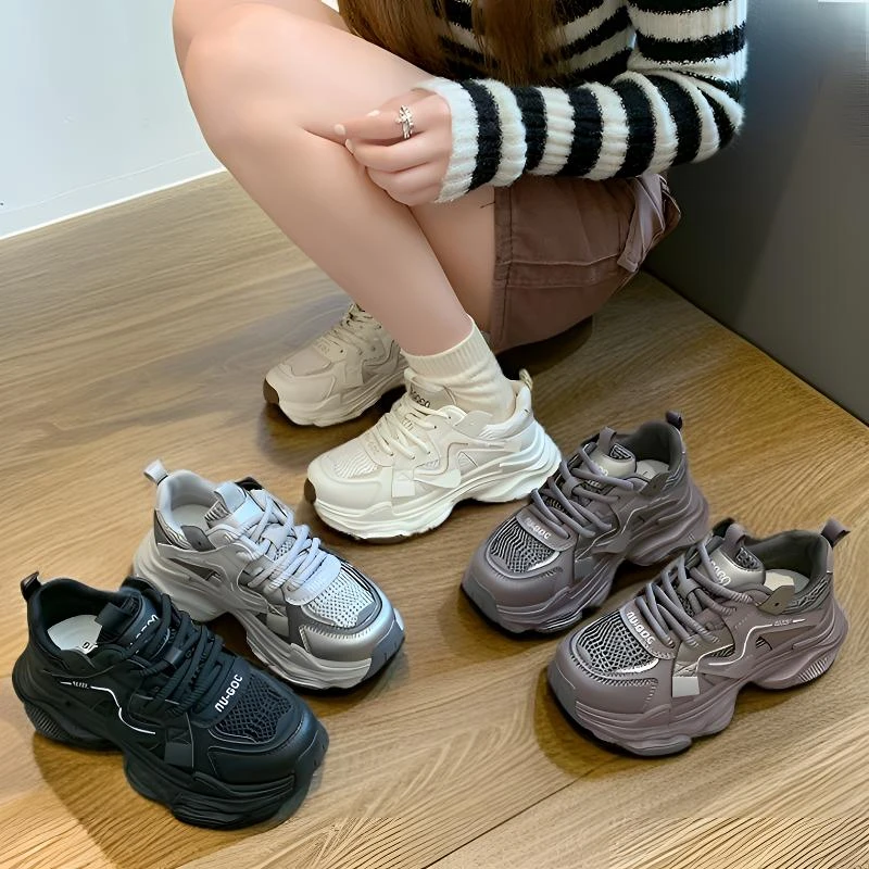 女鞋2025新款爆款四季款ins风百搭小个子增高鞋子厚底休闲运动鞋