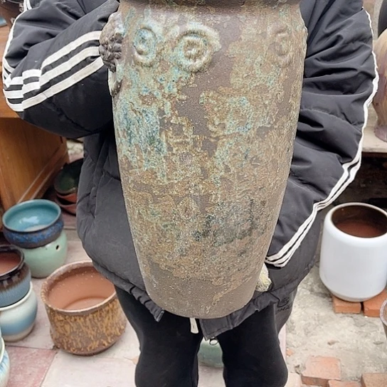 紫砂花盆高度38口径20无孔