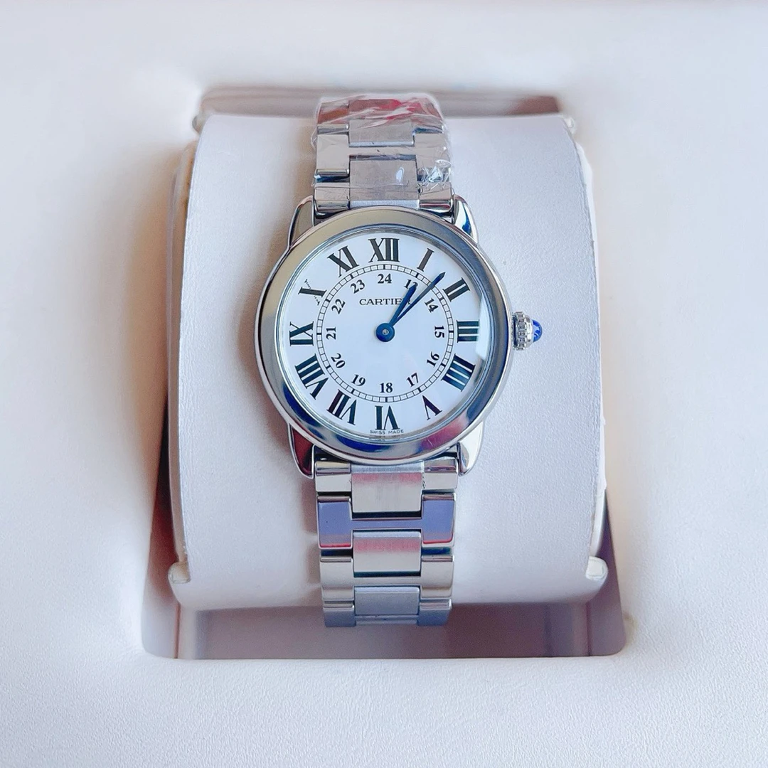 99新 Cartier/卡地亚  伦敦 女表 /石英 29mm镀银白盘