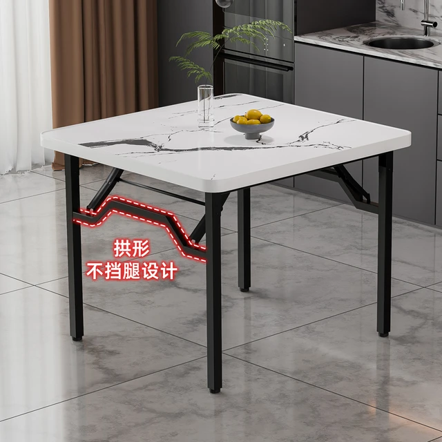 折叠桌正方形折叠饭桌家用小户型出租屋餐桌简约不挡腿加厚小方桌