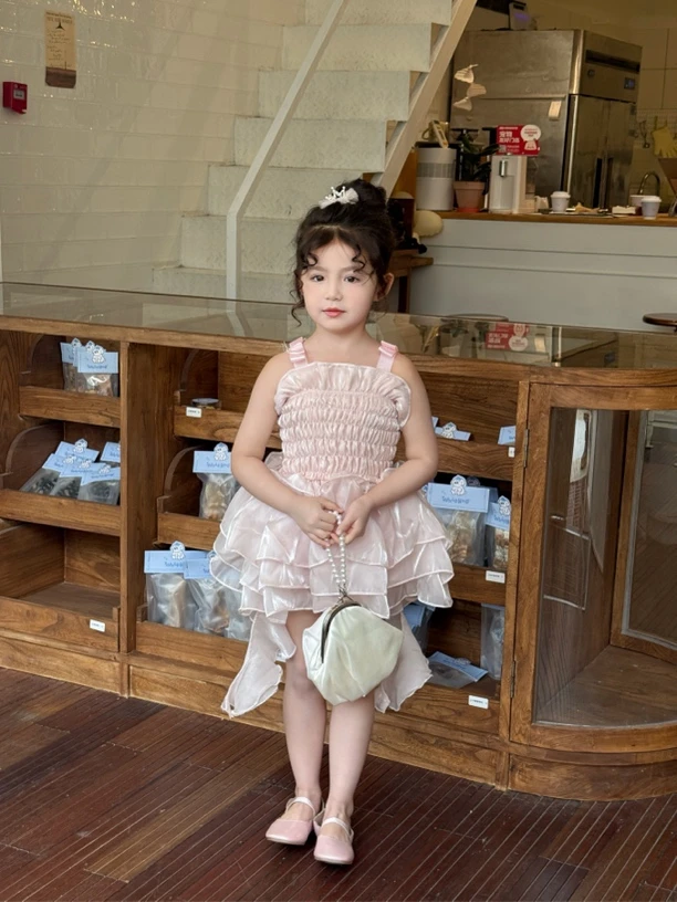 未未家 是公主！夏季女童时髦洋气公主裙蝴蝶结连衣裙礼服生日裙