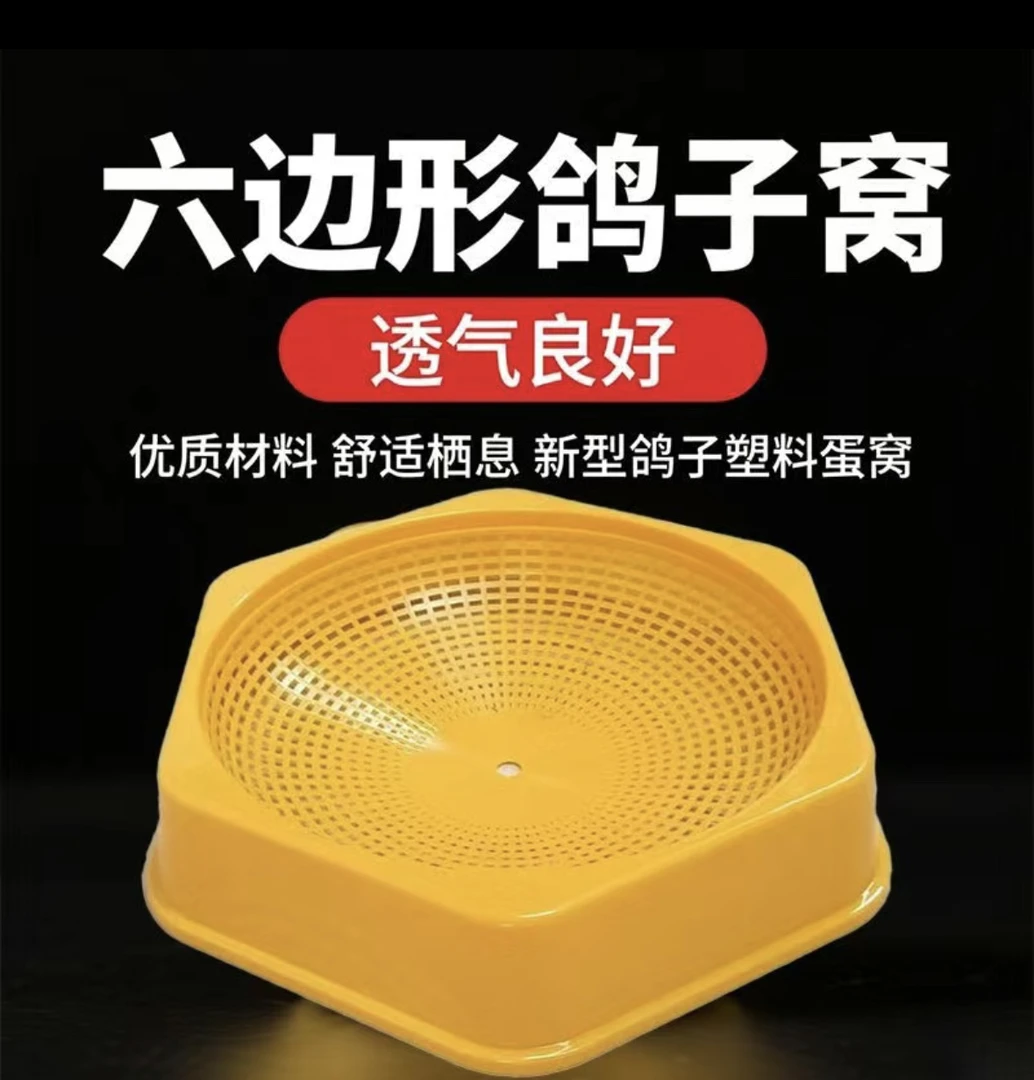 加大六边形塑料鸽子窝新款信鸽赛鸽观赏鸽用品巢盆