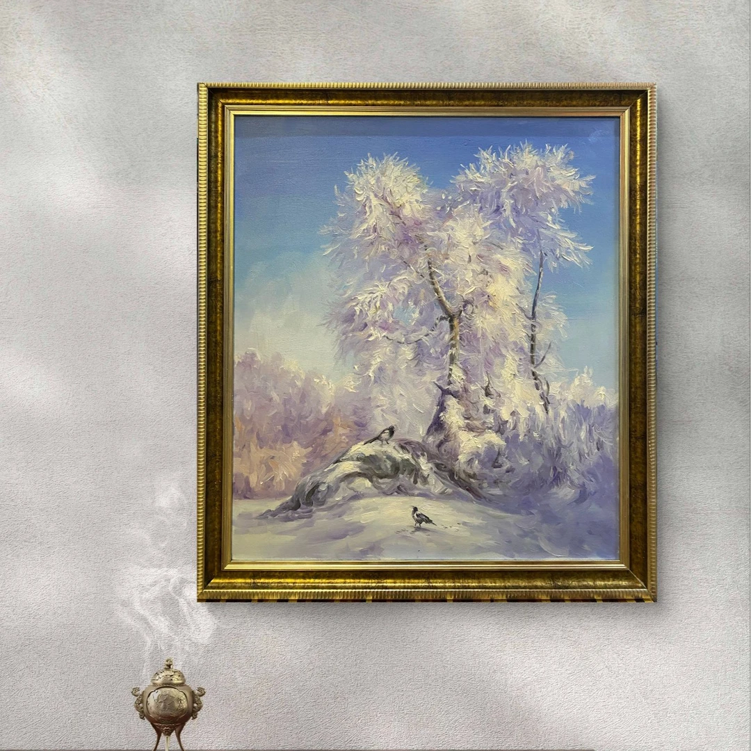 王彬布面油画《等待》70×80CM