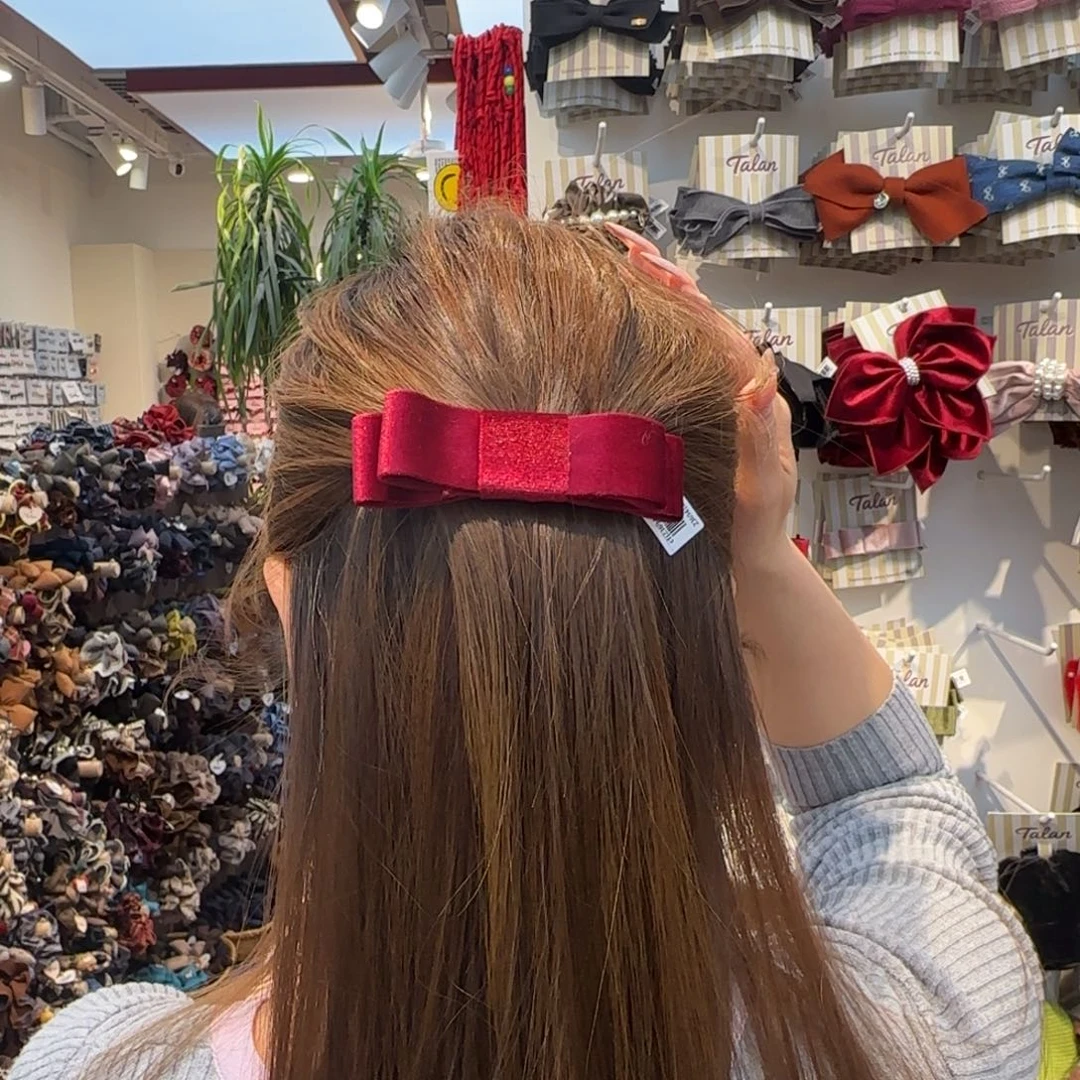 布艺铁合金红色弹簧夹