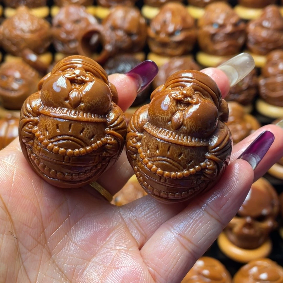 龙***华把件橄榄核橄榄球