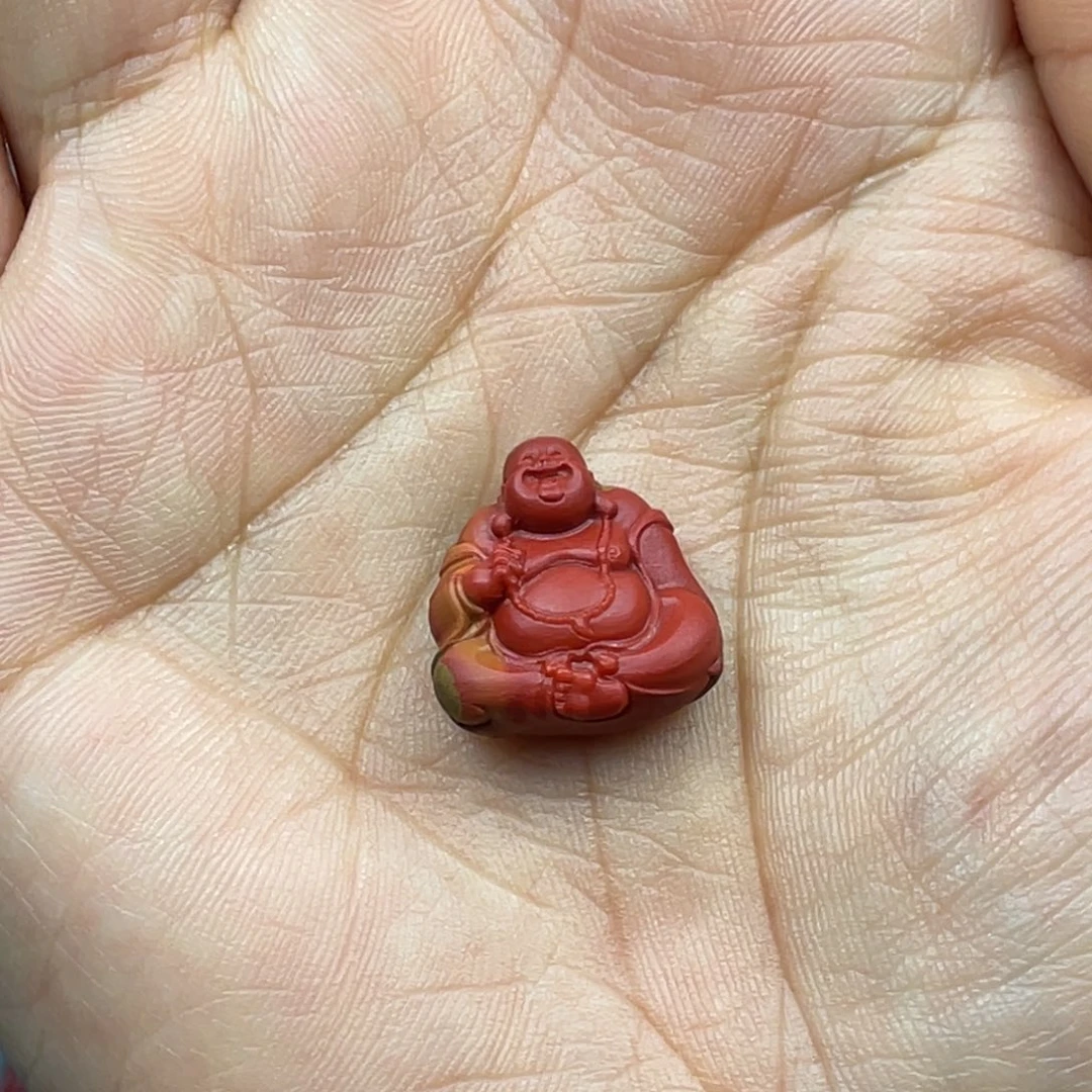 晓***鑫定制南红玛瑙包浆弥勒吊坠