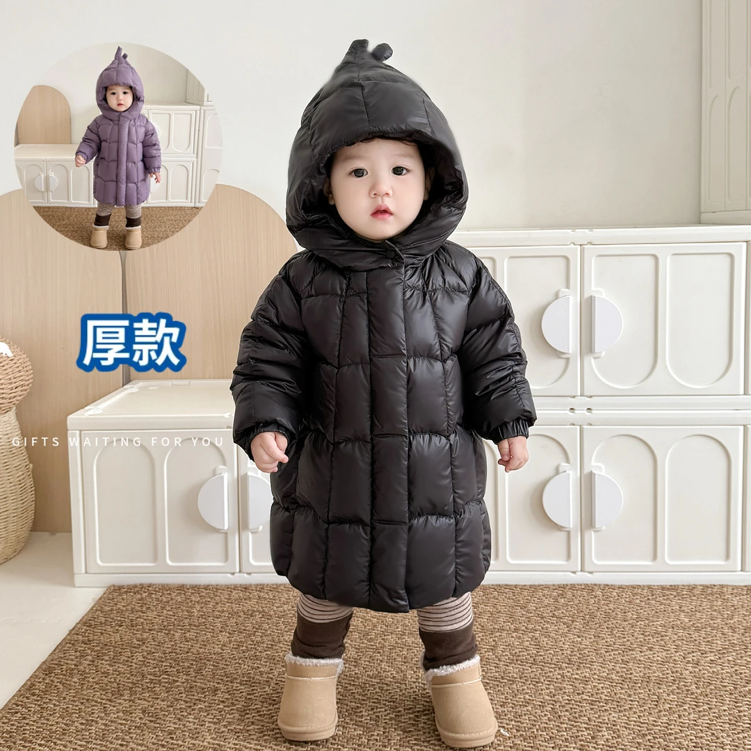 儿童冬季加厚款羽绒服中外套宝宝一件过冬90白鸭绒衣服羽绒服外套