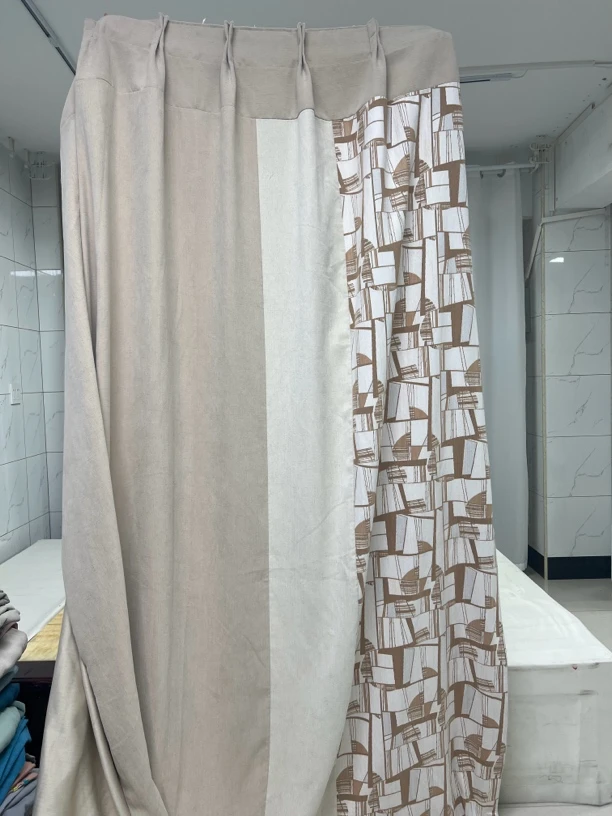 105编号成品窗帘，4.6米对开韩折挂钩，高度2.9米