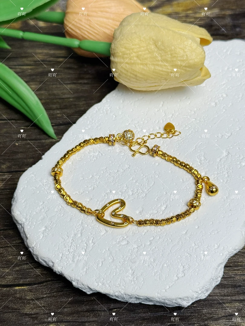 铜合金手链 爱心蹦迪珠手链yy129