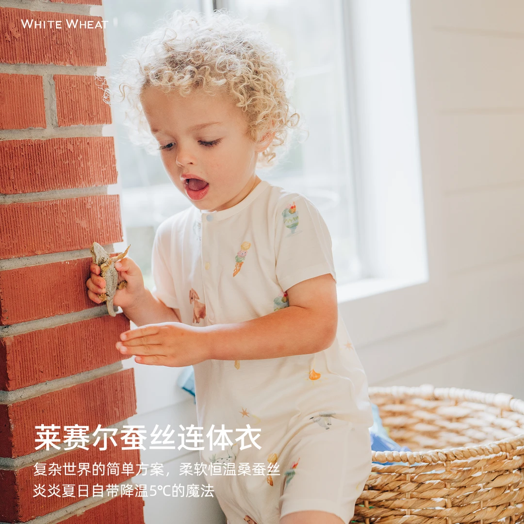 whitewheat儿童2025夏季新款宝宝连体衣WWBXL006