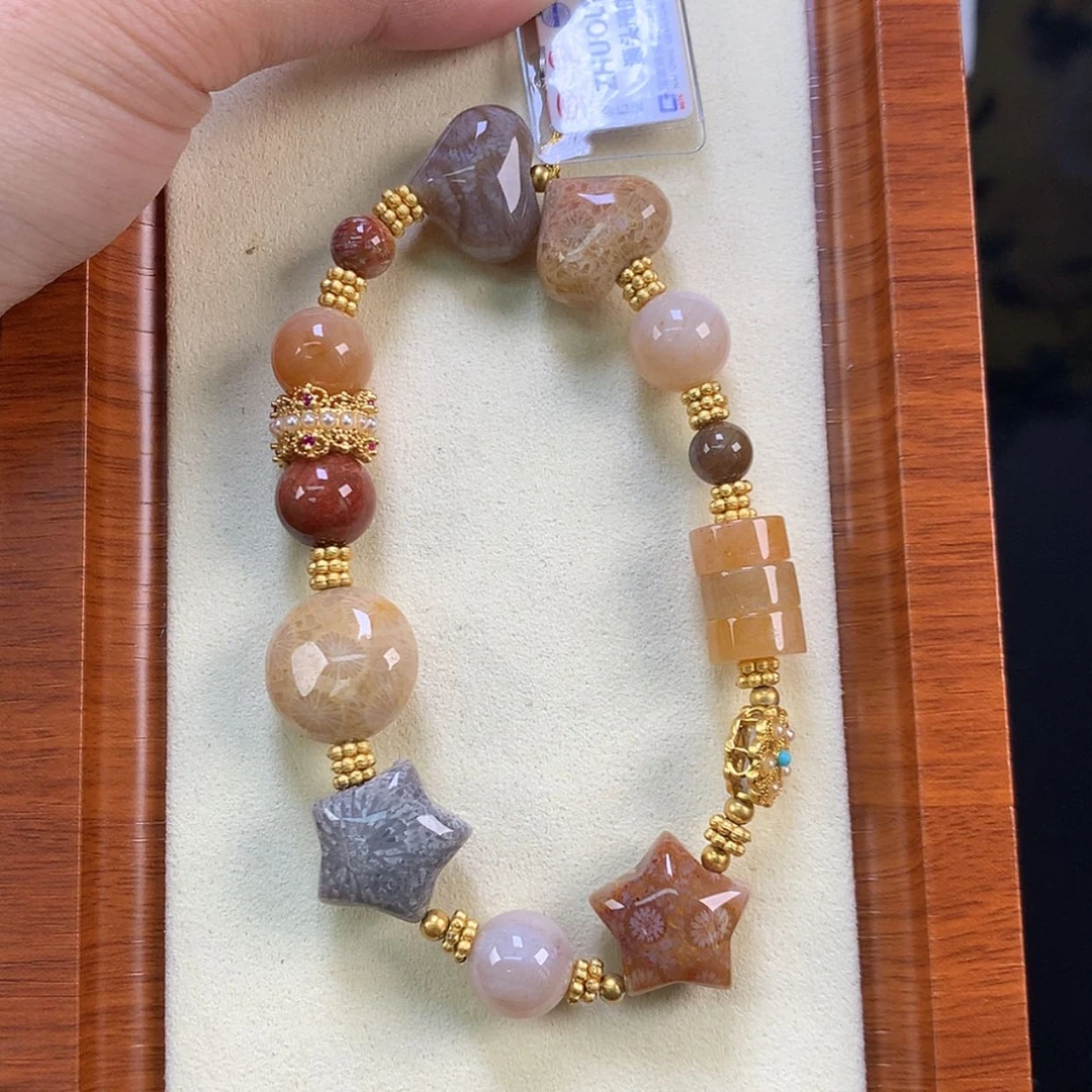 【闪购商品】颈饰未镶嵌硅化珊瑚（珊瑚玉）设计款手链120漏80（28号）