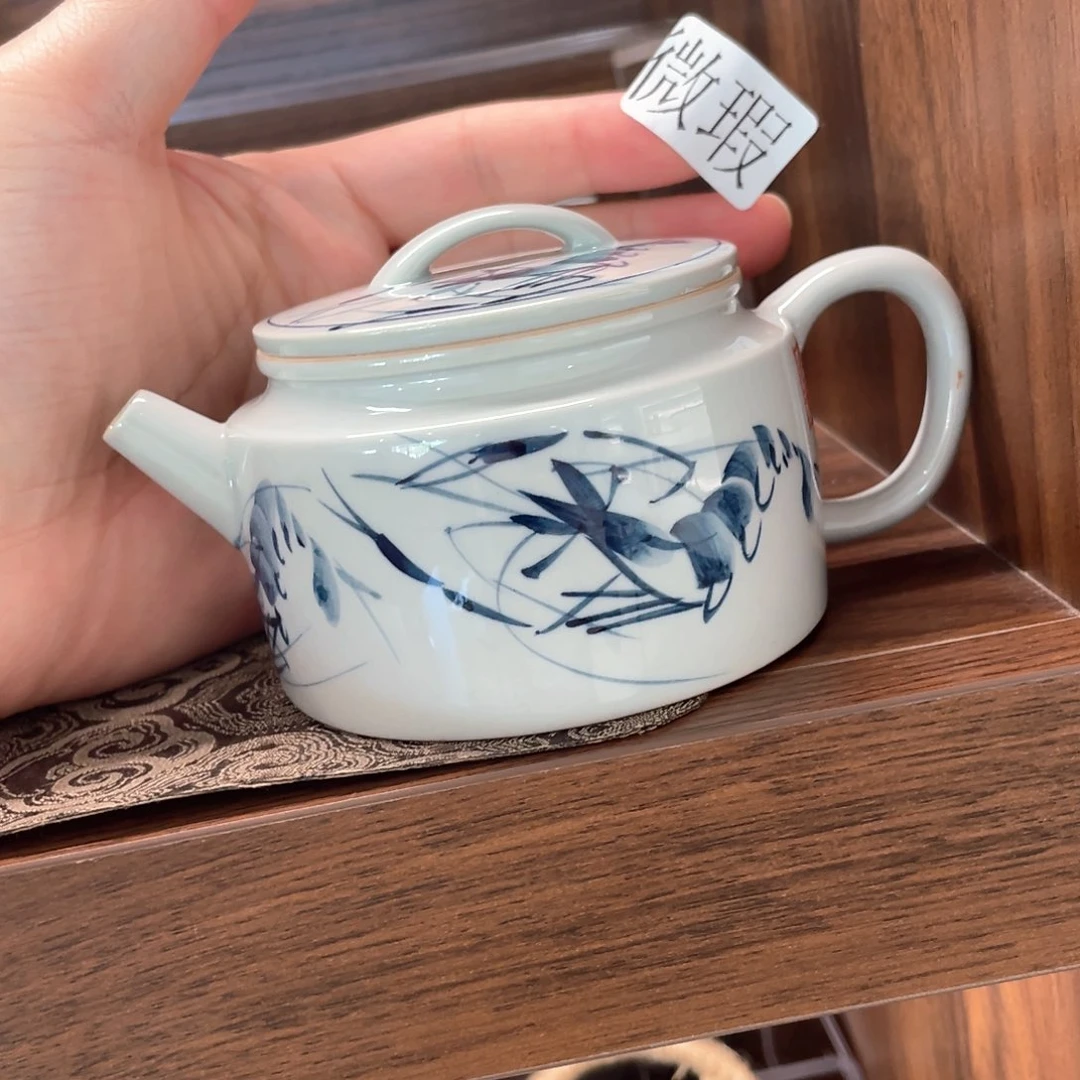 釉下手绘茶具微瑕