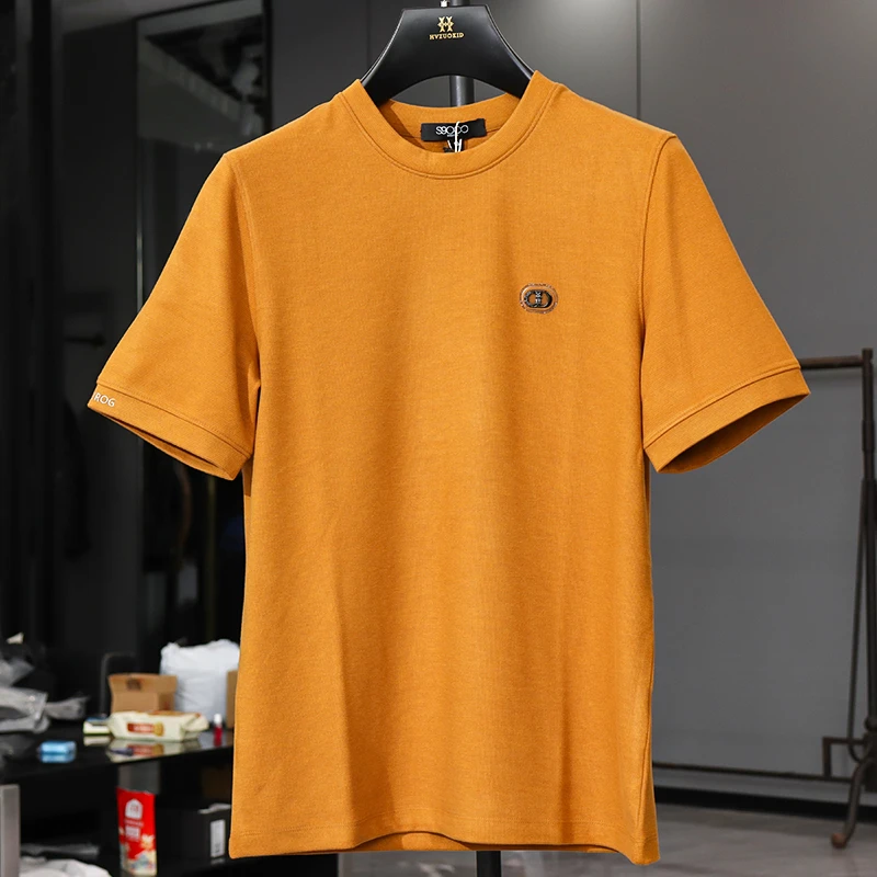 舒适好面料! 春秋款时尚柔软修身男士套头短袖T恤打底衫S915