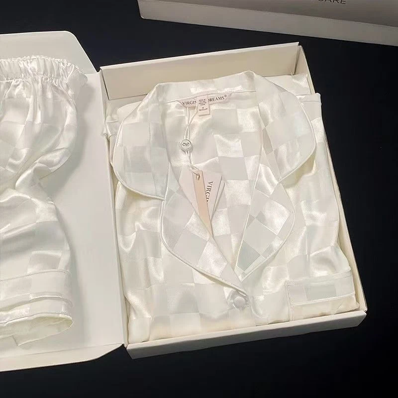 2025新款高级感RZ睡衣女款爆款冰丝凉爽睡衣女夏秋短袖短裤家居服