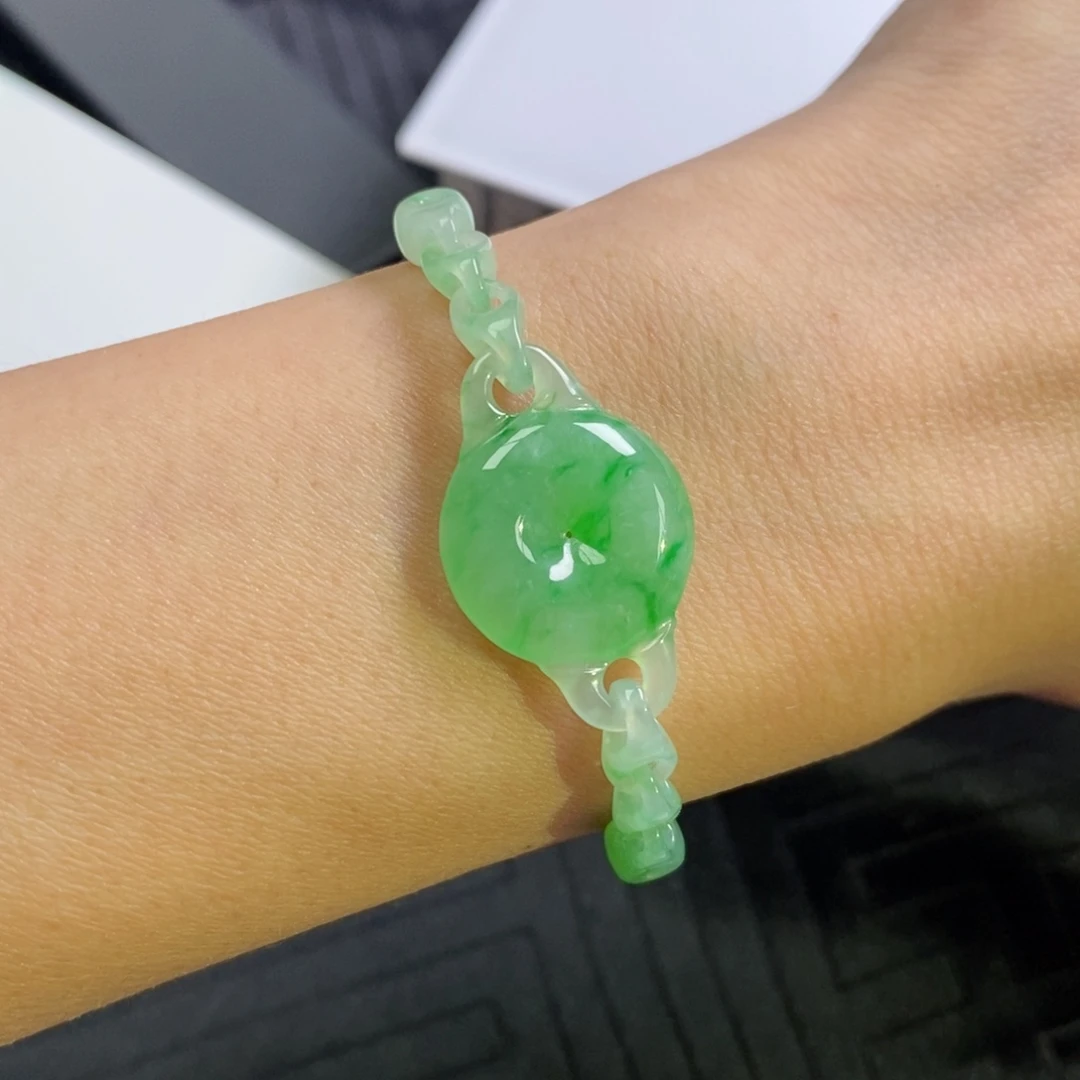 翡翠裸石飘花拉环