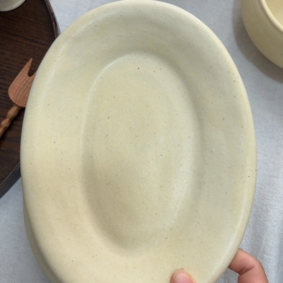 陶阿沐手作大号椭圆盘